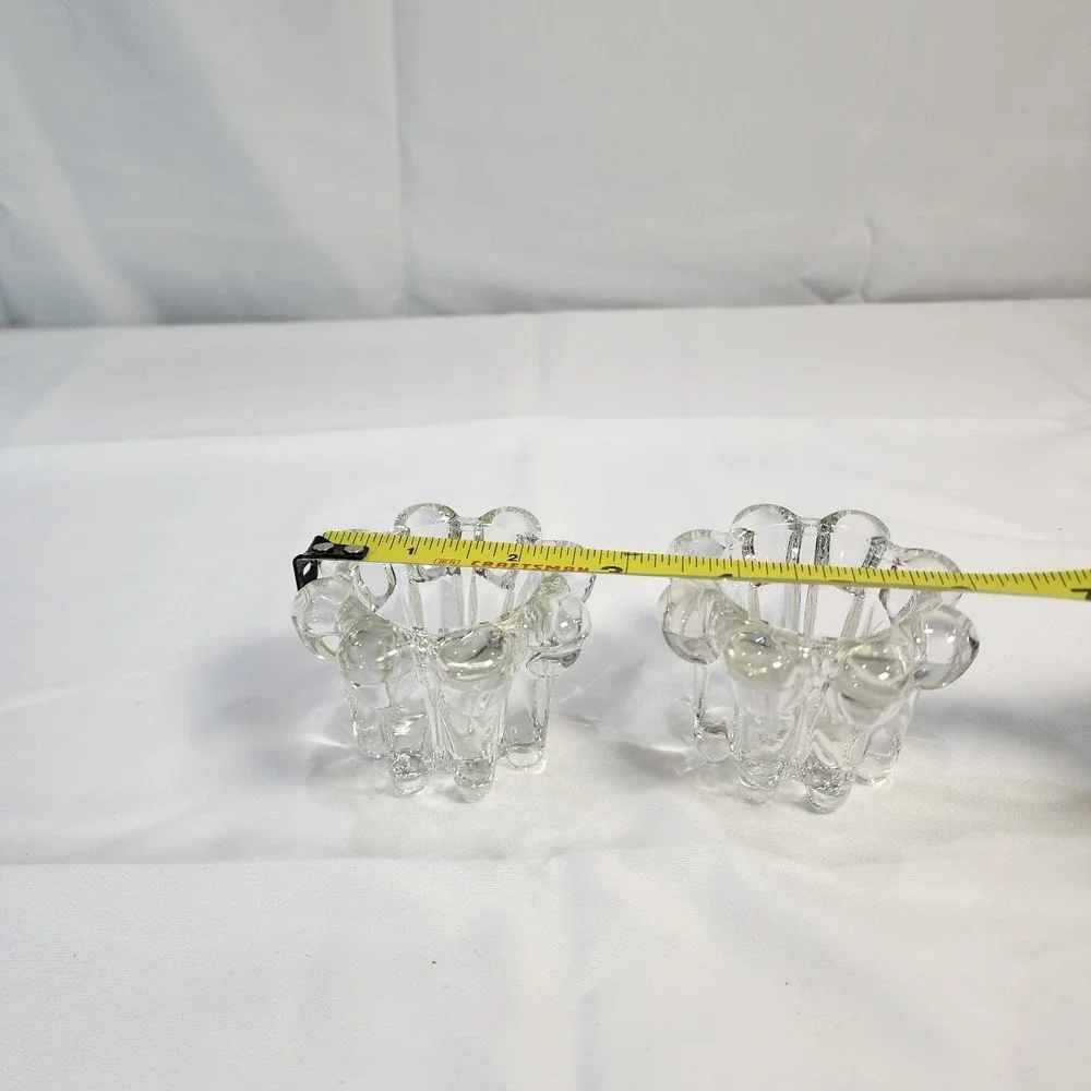 Vintage Alco Industries Crystal 2 Pc Candleholder Set No. 0011